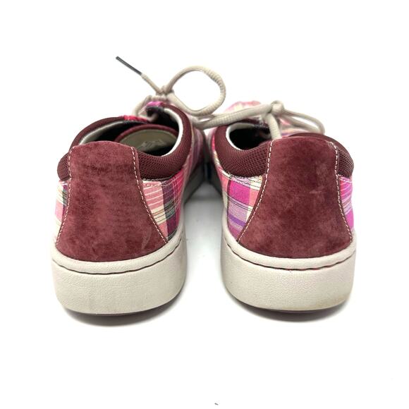 Dansko Size 8.5 Sneaker Pink Plaid Lace Up Arch Support Comfort Walking Workwear - Picture 4 of 7